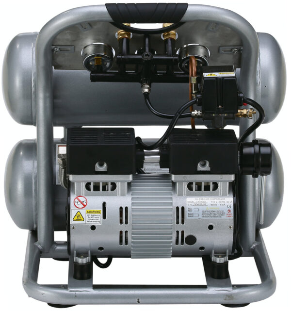 California Air Tools 1.0 Hp, 4.6 Gal. Steel Twin Tank Ultra Quiet & Oil-Free Air Compressor - Image 4