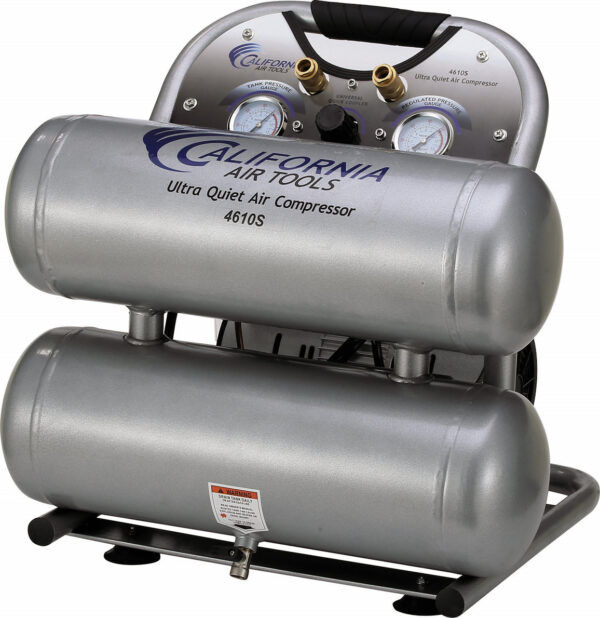 California Air Tools 1.0 Hp, 4.6 Gal. Steel Twin Tank Ultra Quiet & Oil-Free Air Compressor - Image 6