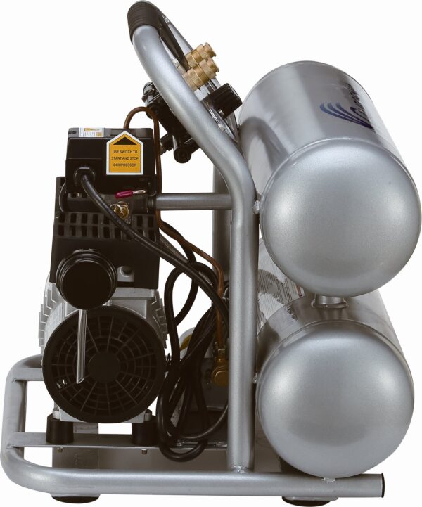 California Air Tools 1.0 Hp, 4.6 Gal. Steel Twin Tank Ultra Quiet & Oil-Free Air Compressor - Image 8