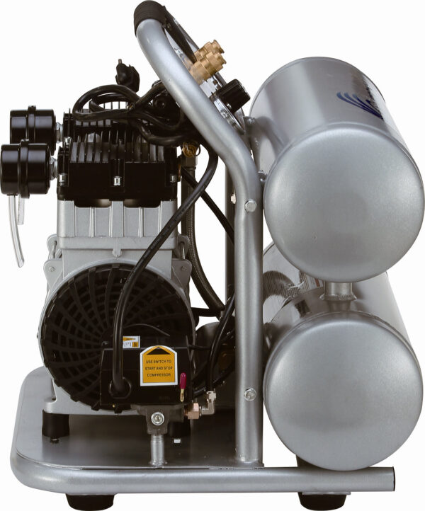 California Air Tools 2.0 Hp, 4.0 Gal. Aluminum Twin Tank Ultra Quiet & Oil-Free Air Compressor (220V  60HZ) - Image 3
