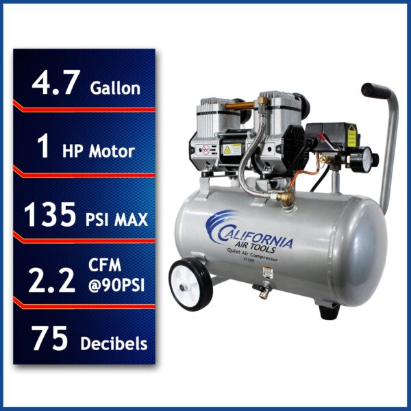 California Air Tools 4.7 Gal., 110 V 4710W Quiet Air Compressor - Image 5