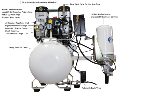 California Air Tools 2.0 Hp, 10.0 Gal. Steel Tank Ultra Quiet & Oil-Free Air Compressor with Air Drying System - Image 11