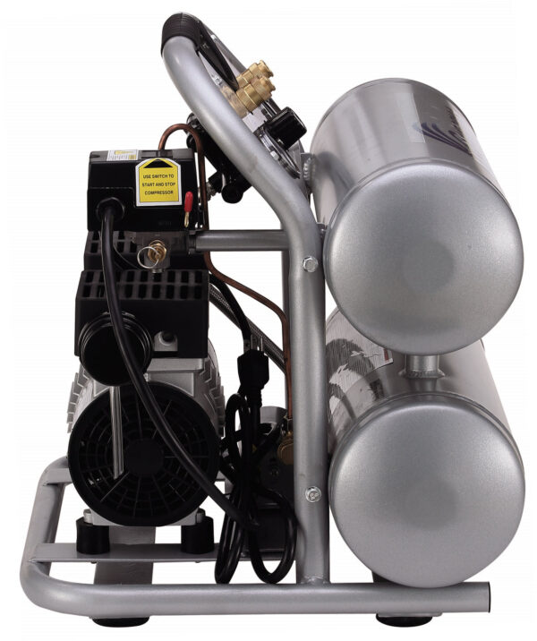 California Air Tools 1.0 Hp, 4.6 Gal. Portable Aluminum Twin Tank Ultra Quiet & Oil-Free Air Compressor - Image 5