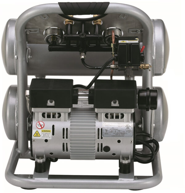 California Air Tools 1.0 Hp, 4.6 Gal. Portable Aluminum Twin Tank Ultra Quiet & Oil-Free Air Compressor - Image 9