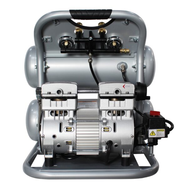 California Air Tools 1.0 Hp, 4.6 Gal. Aluminum Twin Tank Ultra Quiet & Oil-Free Air Compressor - Image 2