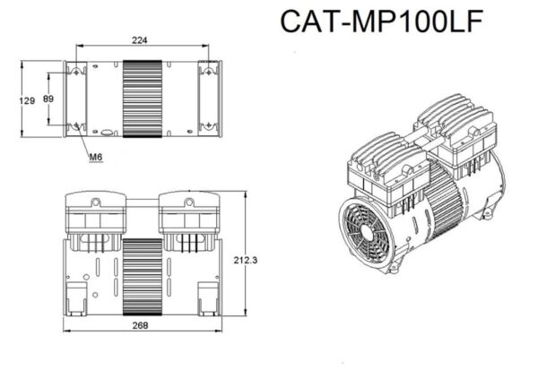 California Air Tools 1.0 Hp Ultra Quiet & Oil-Free Air Compressor Motor - Image 5