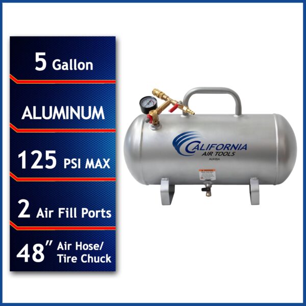 California Air Tools 5 Gallon Lightweight Portable Aluminum Air Tank - Image 5