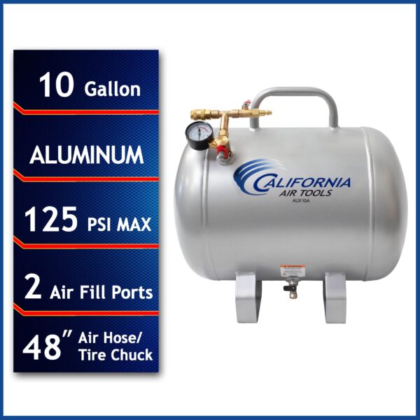 California Air Tools 10 Gallon Lightweight Portable Aluminum Air Tank - Image 2