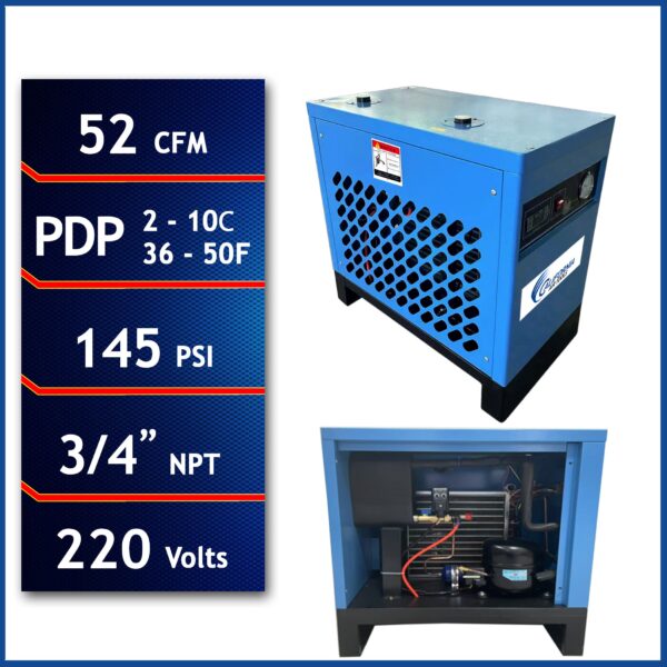 California Air Tools Non-Recycling High-Efficiency 98% Refrigerated Air Dryer 220v 60hz 1-Phase - Image 6